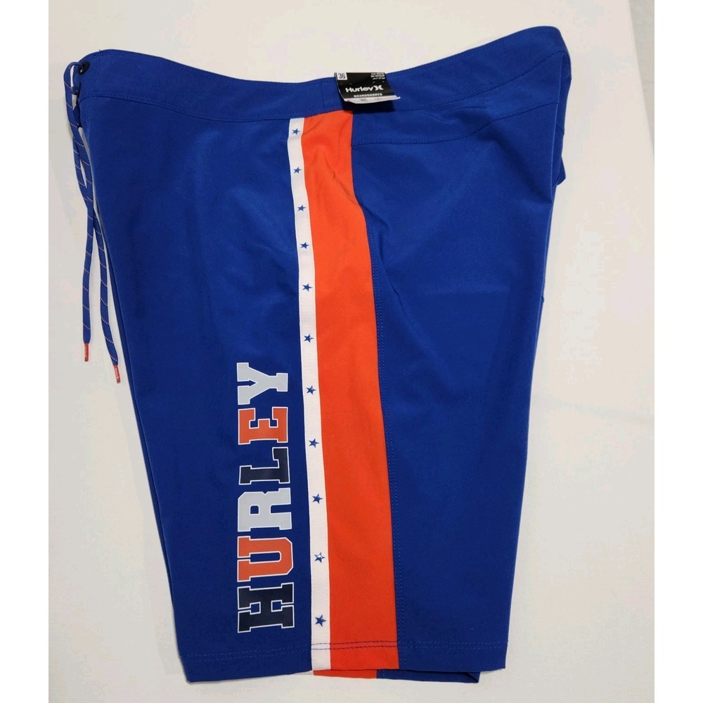 Hurley Mens 36 Red White And‎ Blue Board Shorts Swim Surf Stars